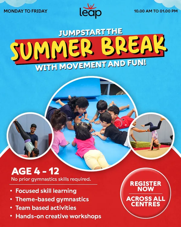 Jumpstart the summer break with movement and fun. Our summer camps for ages 4-12 require no prior skills and include focused skill learning, themed activities, and creative workshops.