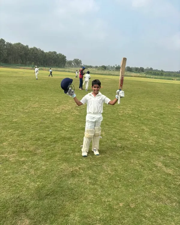 This is what it's all about. Seeing a nine year old student like Reyansh, full of joy and pride after scoring his first century, is the reason I started this academy. We focus on building strong fundamentals and a love for the game from a young age.