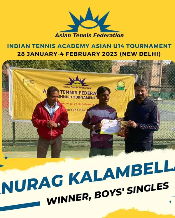 Celebrating the Boys' Singles winner of the ATF Asian U14 Tournament. We ensure every champion is recognized for their hard-fought victory in these high-stakes international junior competitions.