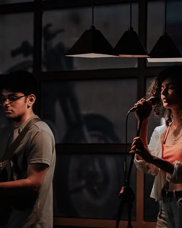 Performing as a duo with Nishan Saffar. An acoustic duo setup is perfect for smaller venues and corporate gigs where you want a full sound without a whole band.