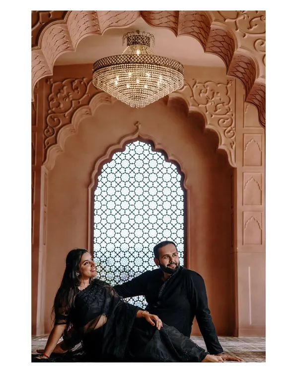 A stunning pre-wedding shoot with a majestic backdrop. I created a timeless and elegant makeup look for the bride-to-be that complemented their all-black, coordinated outfits.
