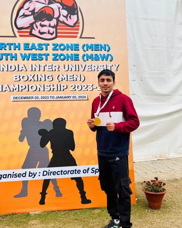 Gold at the All India Inter-University Championship. Here is our champion Krishan Thakran after his victory in Mohali.