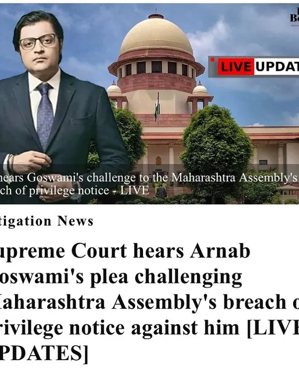 The Supreme Court hearing on Arnab Goswami's challenge to the Maharashtra Assembly's breach of privilege notice was a masterclass in legal argumentation. This case underscores the tension between legislative privilege and an individual's fundamental rights.