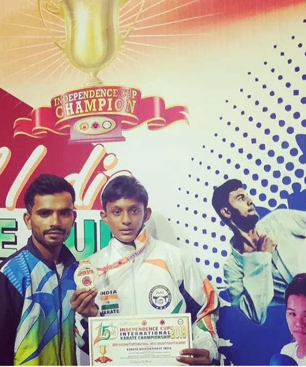 A proud moment for our dojo, with a student wearing the India tracksuit after a major win at an international championship. This is the goal we work towards every single day.