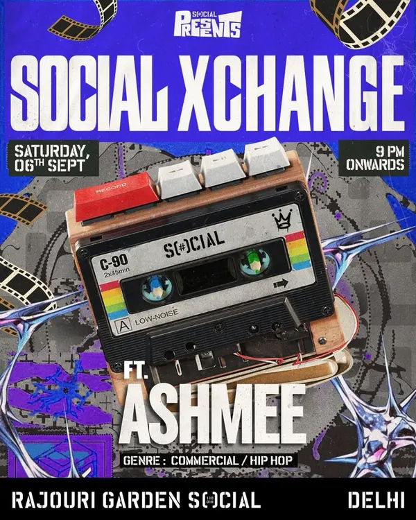 A poster from a "Social Xchange" night where I was featured for my commercial and hip hop sets. These events are great for showcasing different music styles.
