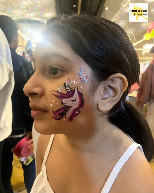 A side profile of our popular unicorn design, showing the delicate line work and glitter details that make it so magical. This is a dream come true for any unicorn lover.
