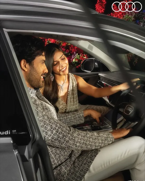 A published shot from my Vogue India x Audi campaign. I created a sophisticated evening look for the couple, ensuring the makeup was flawless under the professional lighting.