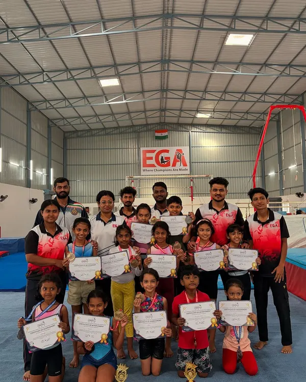 A proud moment for our team at the Interclub Gymnastics Competition. Seeing our students' hard work pay off with medals and certificates is what drives us every day.