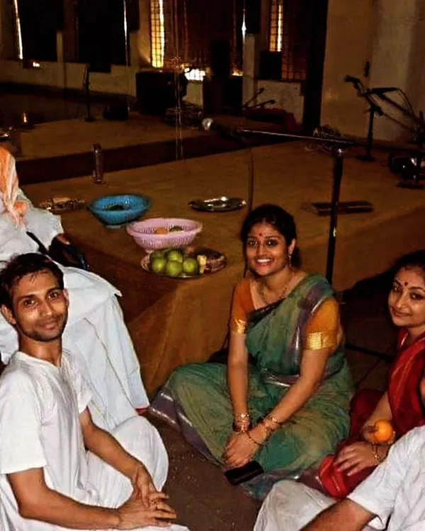 A cherished memory with my Mastergaru. His guidance and blessings are the foundation of my dance journey, and I strive to honor his teachings in every performance.