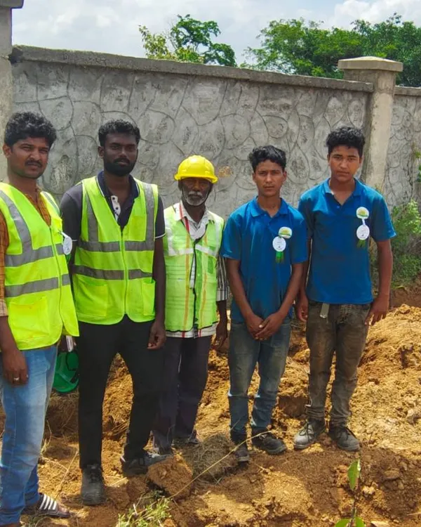 Our dedicated team of gardeners and supervisors on-site, ready to transform an outdoor space with their expertise and hard work.