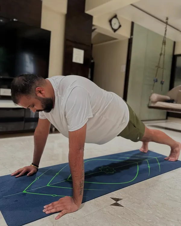 Personal fitness training is a game-changer. This client is perfecting his plank form at home, building core strength that is fundamental to all other movements.