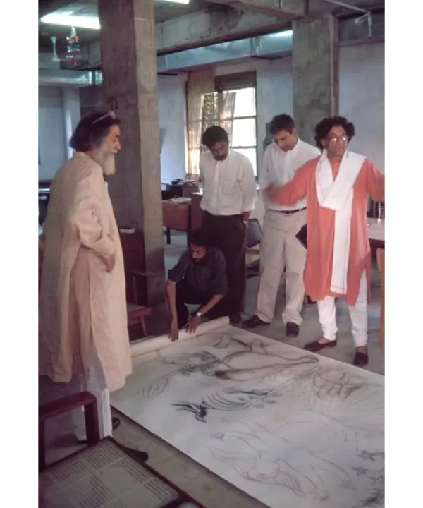 Collaboration is central to our practice. Here, we are on-site with the renowned artist Manjit Bawa, reviewing designs for artworks to be integrated into the LMW Headquarters project, ensuring a deep synthesis of art and architecture.