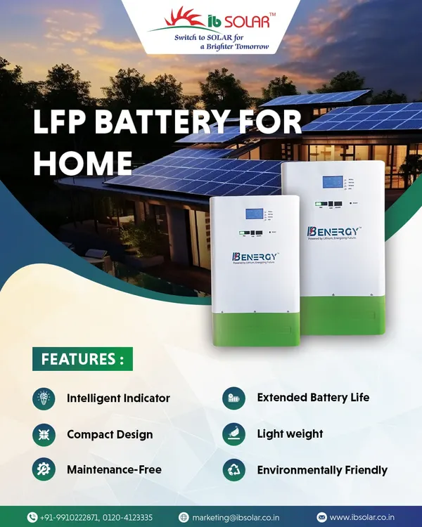 Our BENERGY LFP battery for home use is designed for convenience and longevity. Key features include an intelligent status indicator, extended battery life, and a lightweight, compact design, all while being an environmentally friendly and maintenance-free energy storage solution.
