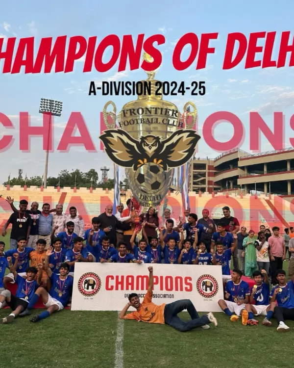 We are the Champions of Delhi, winning the DSA 'A' Division League for 2024-25. This trophy is for every player who left their heart on the field.
