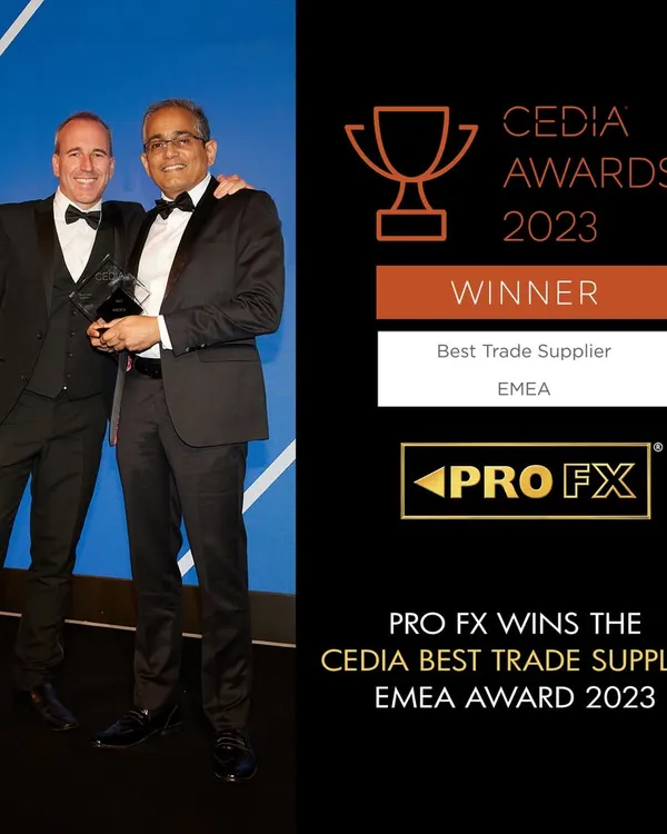 A proud moment for our team as we accept the CEDIA Award for Best Trade Supplier in 2023. This international recognition across Europe, the Middle East, and Asia validates our unwavering commitment to excellence and customer satisfaction.