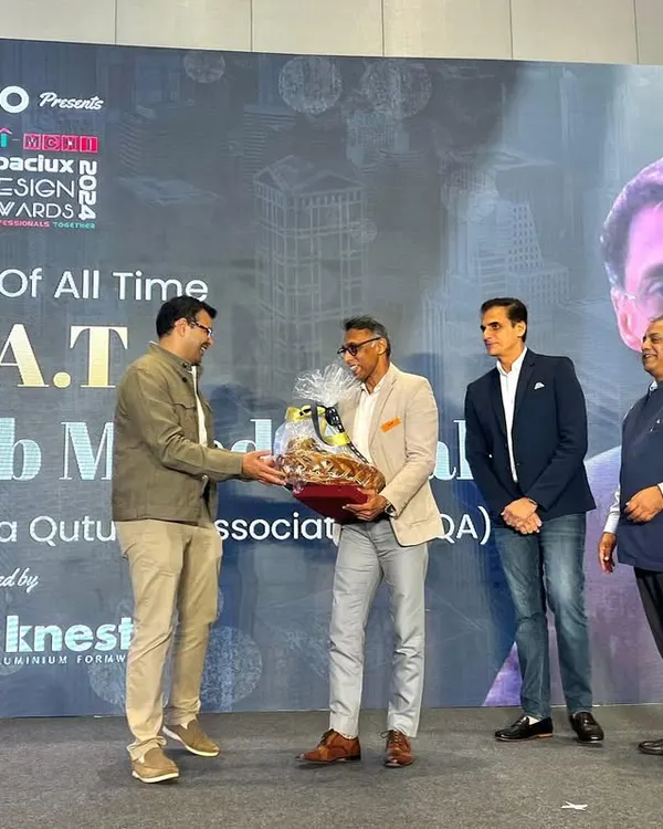I was honored to receive the G.O.A.T (Greatest of All Time) Award at the CREDAI-MCHI Spaciux Design Awards, a recognition of my contributions to the field.