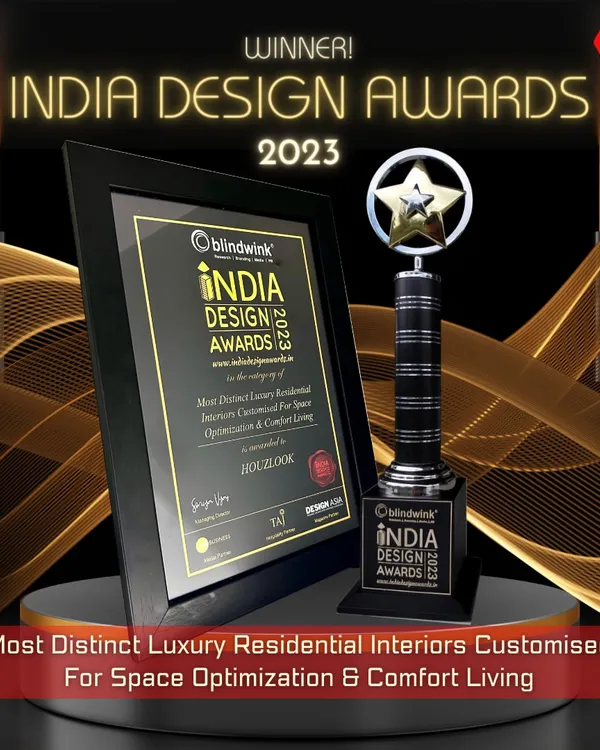 We are proud to be winners at the India Design Awards 2023. This award for 'Most Distinct Luxury Residential Interiors' recognizes our commitment to customized, space-optimized, and comfortable living solutions.