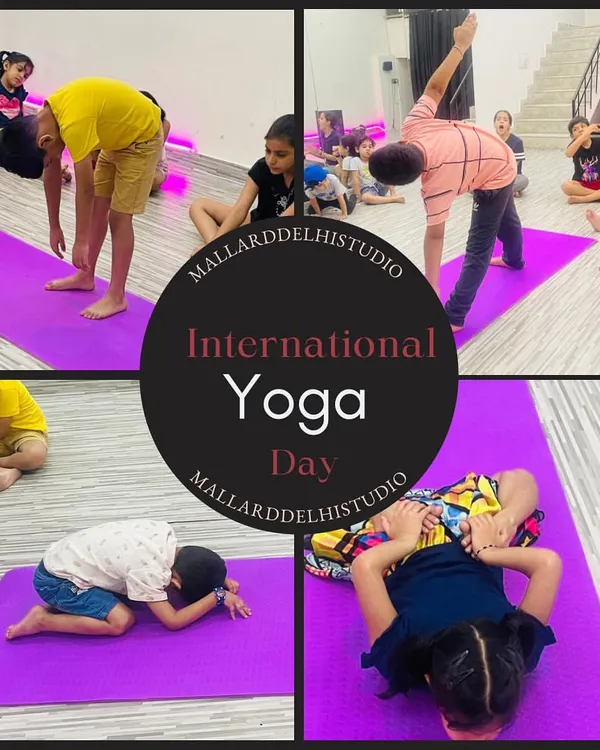 We celebrated International Yoga Day with our little stars. Here you can see them practicing basic yoga asanas like forward folds and child's pose, learning the importance of stretching and mindfulness from a young age.