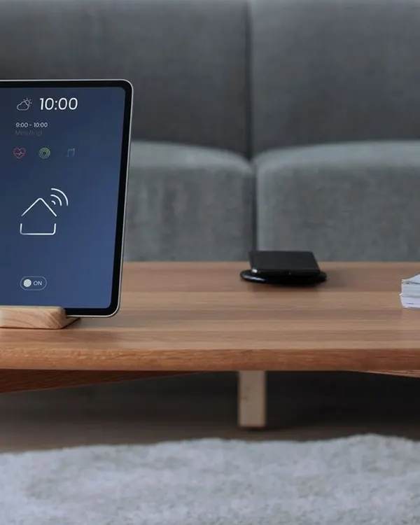 This is the command center of a smart home. A simple tablet on your coffee table can give you complete control over your lighting, security, and entertainment systems, making your home smarter, safer, and more efficient.