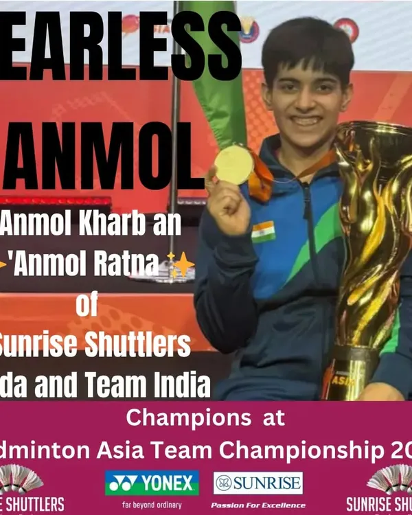 **Fearless Anmol Makes India Proud.** Anmol Kharb's pivotal role in securing India's maiden Gold at the Badminton Asia Team Championship is a testament to the fearless, high-pressure performance training we instill in our athletes.