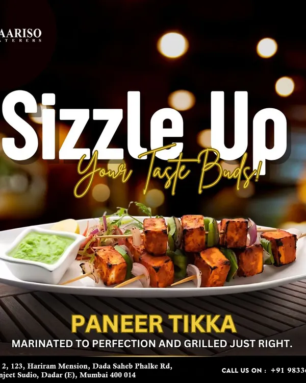 A classic starter, our Paneer Tikka features cubes of soft cottage cheese marinated in spices and grilled to perfection. It's served with a fresh mint chutney for a burst of flavor.