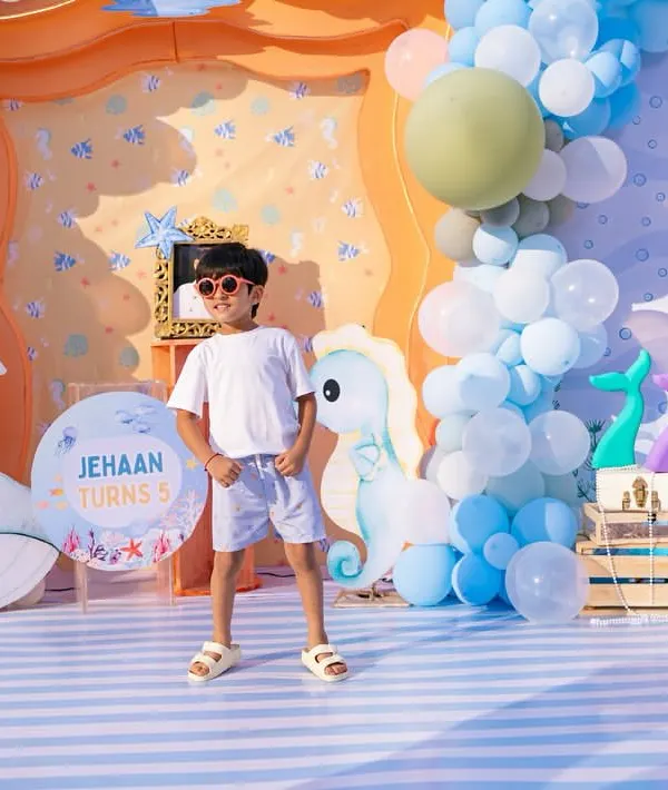 I believe every party should be a world of its own. For this 'Under the Sea' 5th birthday, we created a vibrant ocean dreamscape, making sure the birthday boy felt like the star of his own adventure.