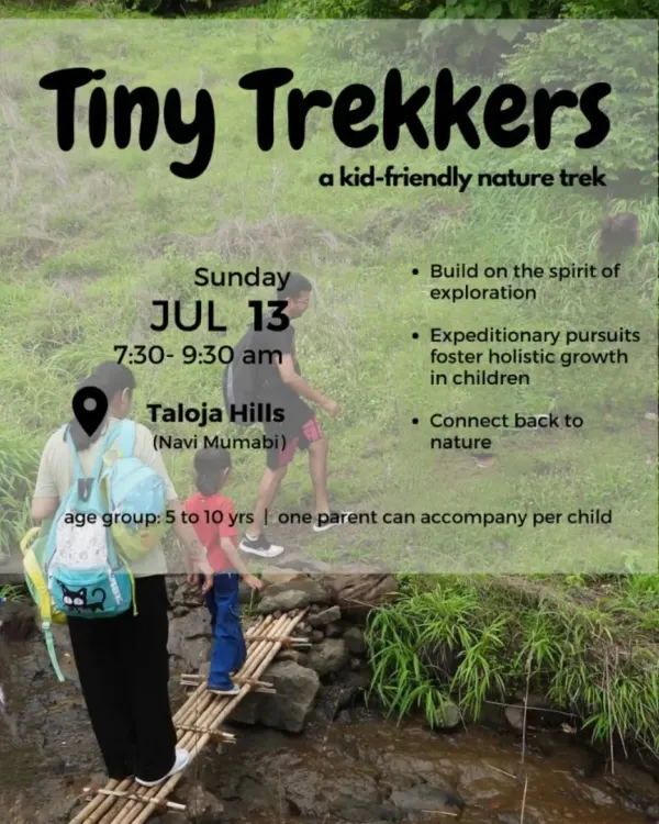 Our Tiny Trekkers program is the perfect introduction to the joy of hiking for young children. This kid-friendly nature trek in Navi Mumbai is all about fostering a spirit of exploration on gentle, safe trails.