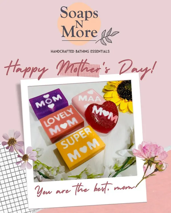 A tribute to all the wonderful mothers. Our Mother's Day collection features personalized soaps with 'MOM', 'MAA', 'LOVELY MOM', and 'SUPER MOM' to add a little extra glow and shine to her special day.