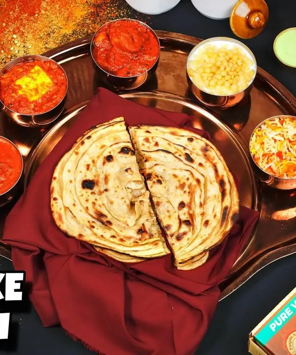 Our most-selling Deluxe Thali is a complete meal in itself. It comes with a selection of our best curries, bread, rice, and sides. Order one and you're sorted.