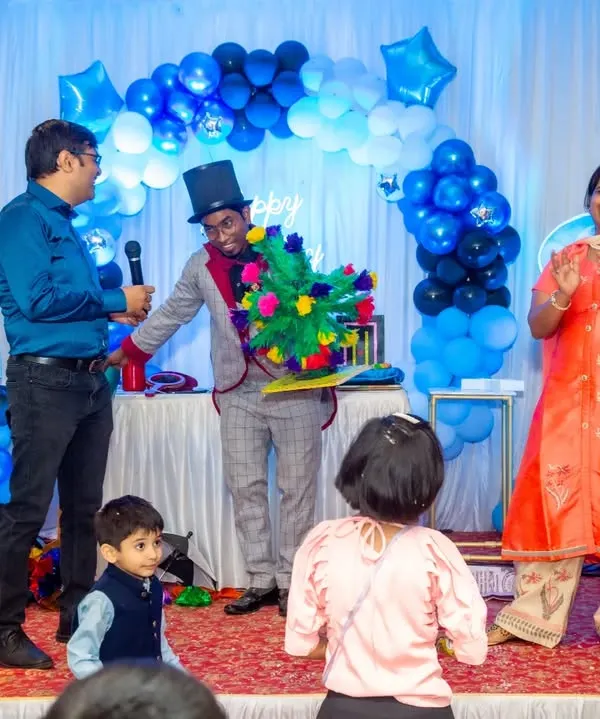 It's not just for kids. I love when parents join the fun on stage, like during this Boss Baby themed party. Their reactions are priceless.