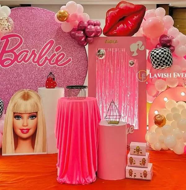 Come on Barbie, let's go party! I bring the iconic world of Barbie to life with dazzling pink backdrops, glittery details, and glam props for a truly fabulous celebration.