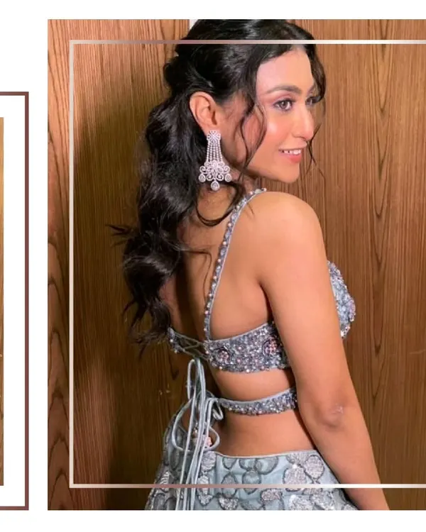 Dress to dazzle for your Sangeet night without breaking the bank. Our client looks stunning in this modern, embellished crop top lehenga.