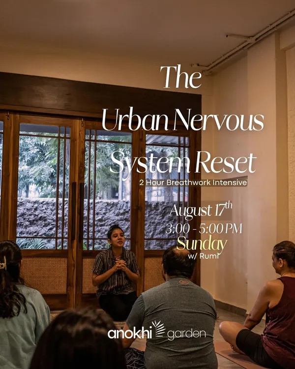 Join us for The Urban Nervous System Reset, a 2-hour breathwork intensive with Rumi. This session is a thoughtfully curated space to step away from the hyper-vigilance of city life.