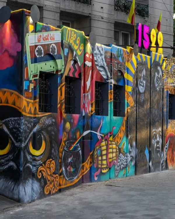 This is how we make an entrance. We transformed the entire exterior of the 1522 pub in Bangalore into a vibrant, multi-layered piece of art. This large-scale graffiti mural shows our ability to handle massive projects and create unmissable landmarks for businesses.