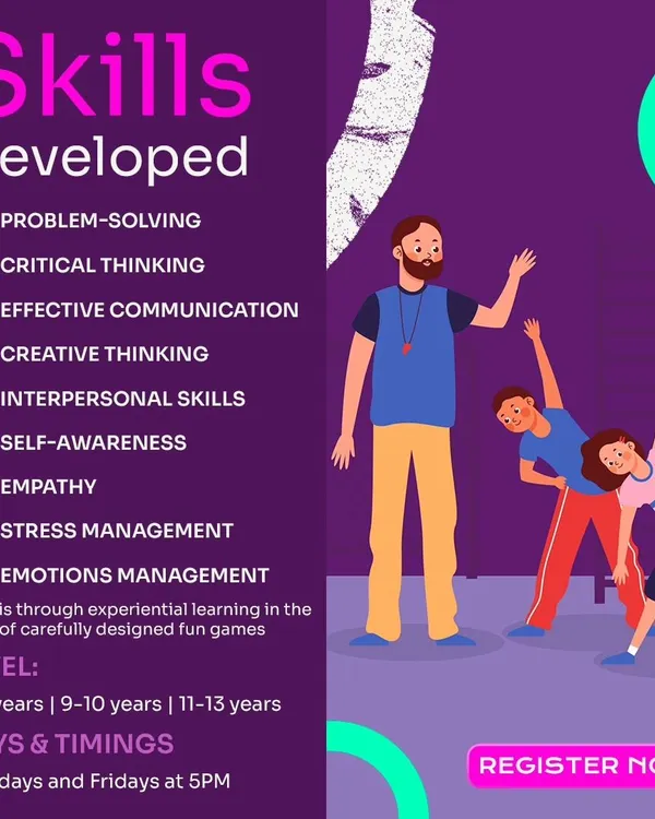 Our program is designed to develop crucial life skills. This graphic outlines the key areas we focus on, from problem-solving and critical thinking to empathy and stress management.