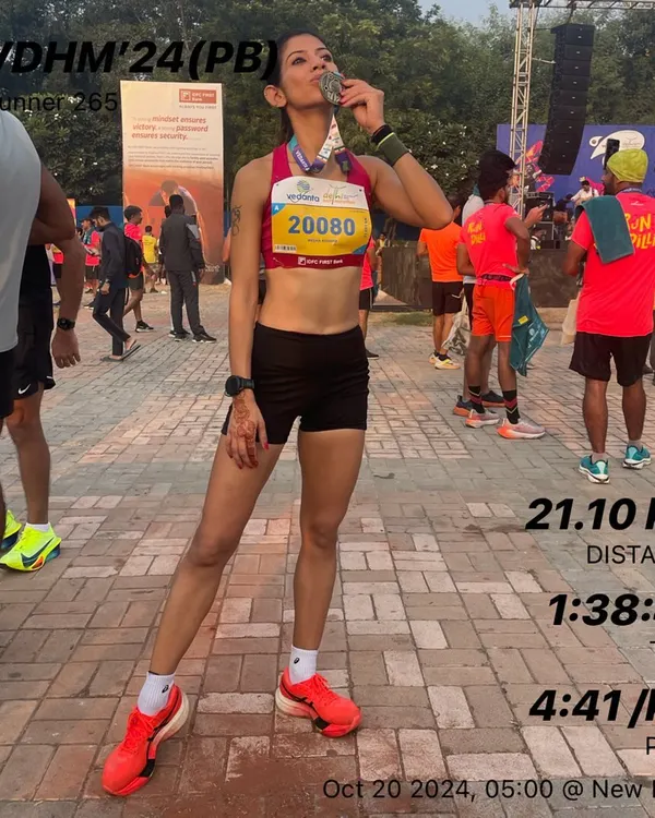This is the result of pure grit. A personal best of 1:38:45 at the Vedanta Delhi Half Marathon is more than a number; it's a testament to disciplined training, mental toughness, and showing up even when you don't want to. This is the level of dedication I bring to my own running and to every client I coach.