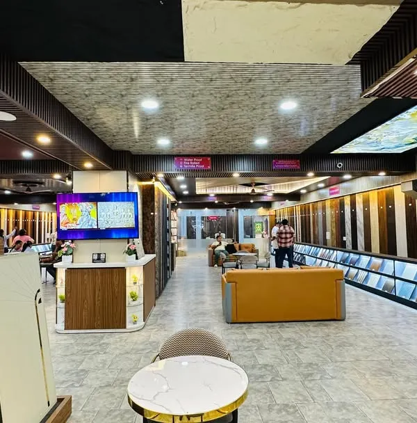 A complete view of our spacious showroom. We have designed it to make you feel comfortable while you explore endless possibilities for your interiors.