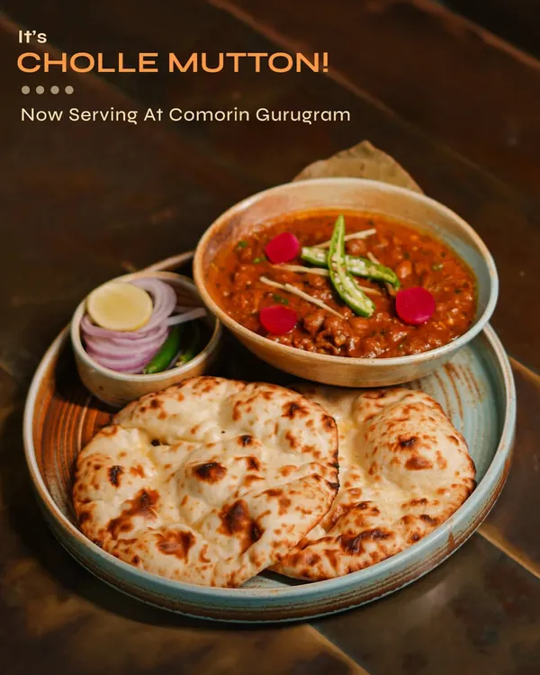 A dish close to our chef's heart, the Cholle Mutton. This unlikely duo combines tender mutton with hearty chickpeas in a rich, soulful gravy, served with soft naan for a truly comforting meal.