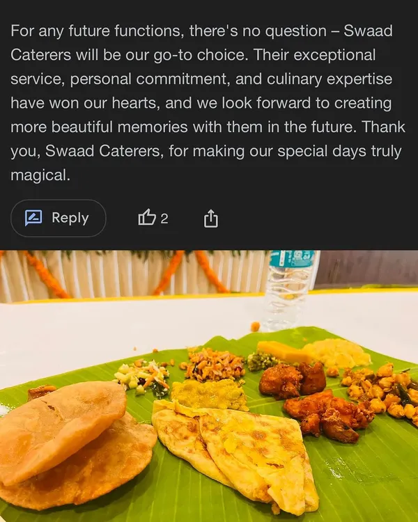 This detailed review from a happy client highlights my team's exceptional service and culinary expertise. It's feedback like this that motivates me to make every event magical.