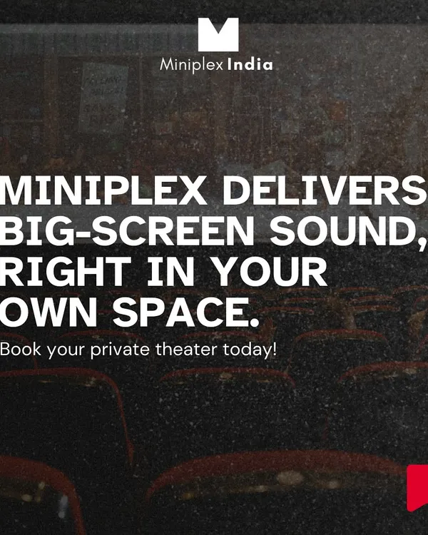 This graphic emphasizes my core belief: Miniplex delivers big-screen sound, right in your own space. It's a call to action for those ready to upgrade their home entertainment.