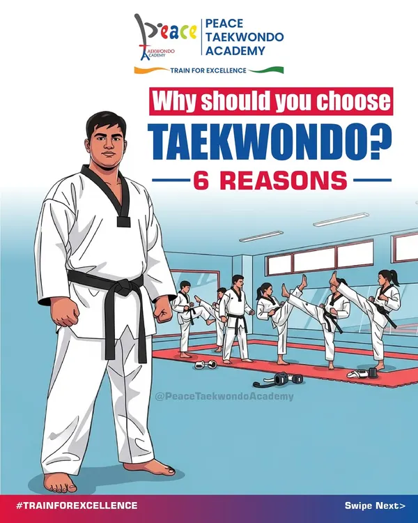 Wondering if Taekwondo is right for you or your child? This graphic outlines six key reasons to start, from building physical strength to cultivating mental focus and discipline.