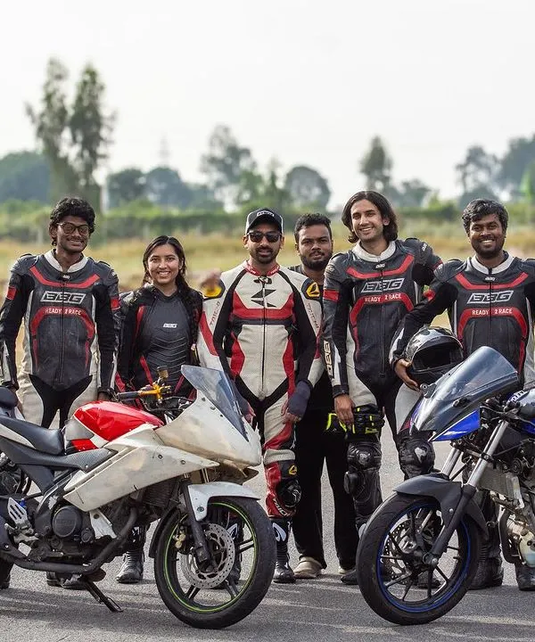 A group of corporate professionals from Hero MotoCorp enjoying their first track day. I design these experiences to be a perfect team-building activity, combining skill development with pure fun.
