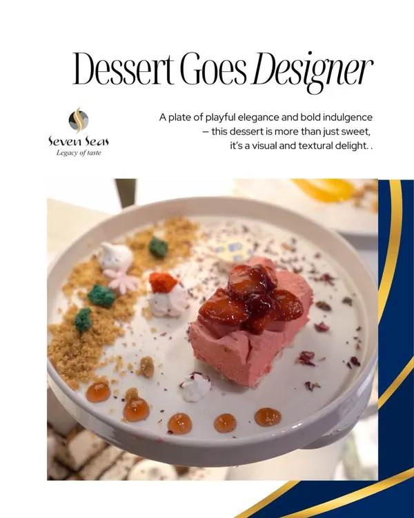 "Dessert Goes Designer." This graphic showcases one of our signature plated desserts, a deconstructed strawberry creation that is a visual and textural delight. We believe dessert is not just a course, but a fashion statement.