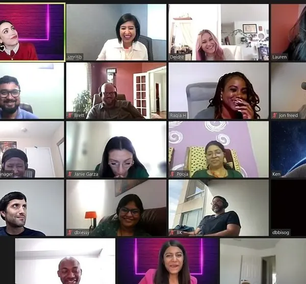 Hosting a virtual event for Team Amazon with comedians Sapan Verma and Harper Rose. Even through a screen, my job is to bring energy, facilitate conversations, and make sure everyone feels connected.