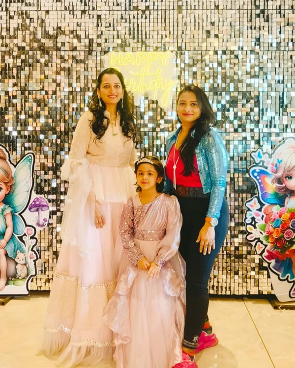 Here I am with the birthday girl Samanvi and her mother at her 5th birthday party in Pune. I planned and hosted this fairy-themed celebration, ensuring a magical day filled with fun for both kids and adults.
