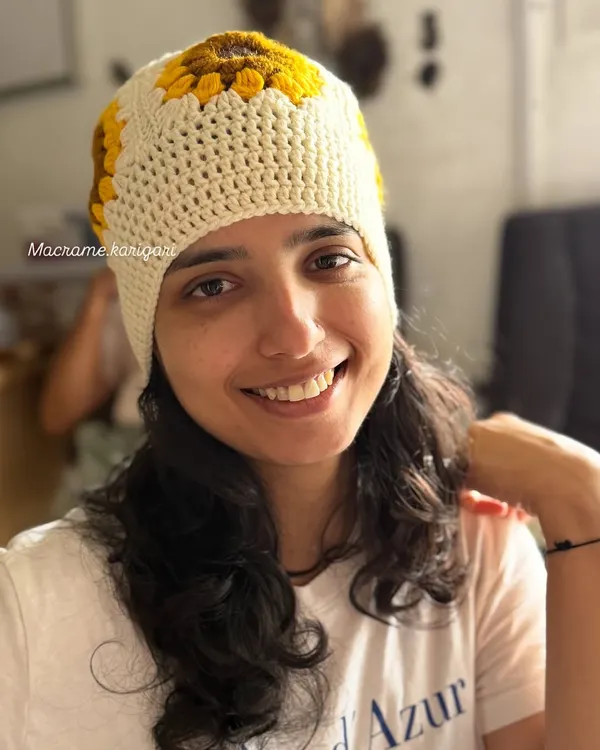 This is one of my favorite creations, our sunflower crochet cap. It’s handmade with soft, premium yarn, and seeing the joy it brings makes all the late nights worth it. It’s comfortable, stylish, and perfect for adding a little sunshine to your day.