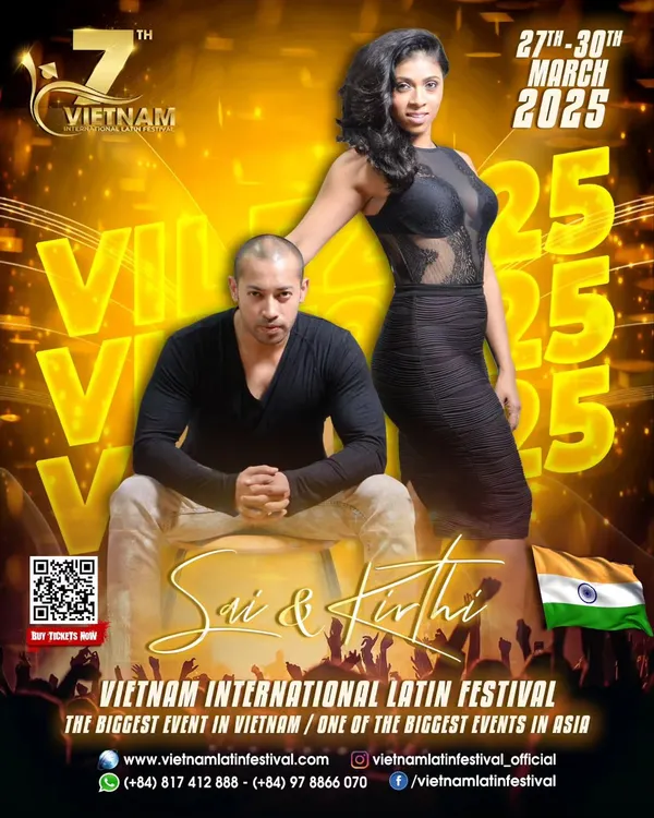 The official poster announcing our participation in the Vietnam International Latin Festival. We were so excited to represent India at one of the biggest Latin dance events in Asia.