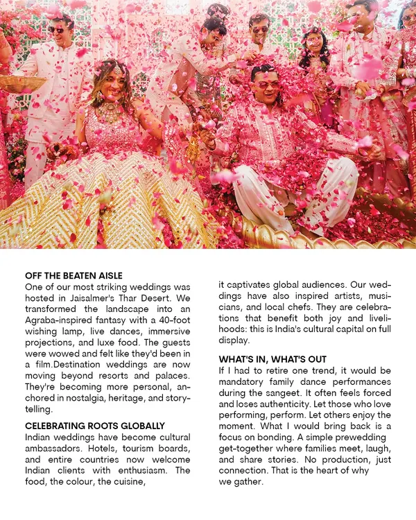 We were proudly featured in Today's Traveller magazine, discussing our approach to creating personal, nostalgia-driven weddings that celebrate Indian roots globally.
