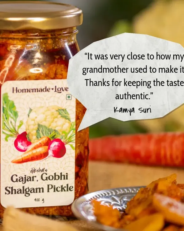 "It was very close to how my grandmother used to make it. Thanks for keeping the taste authentic." This feedback from Kamya Suri for our Gajar Gobhi Shalgam pickle made our day.