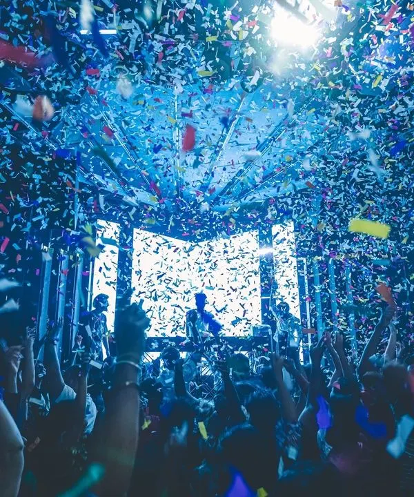 A massive confetti blast over the crowd at FLO Church Street. I use these moments to create peaks of energy and pure celebration during my sets.